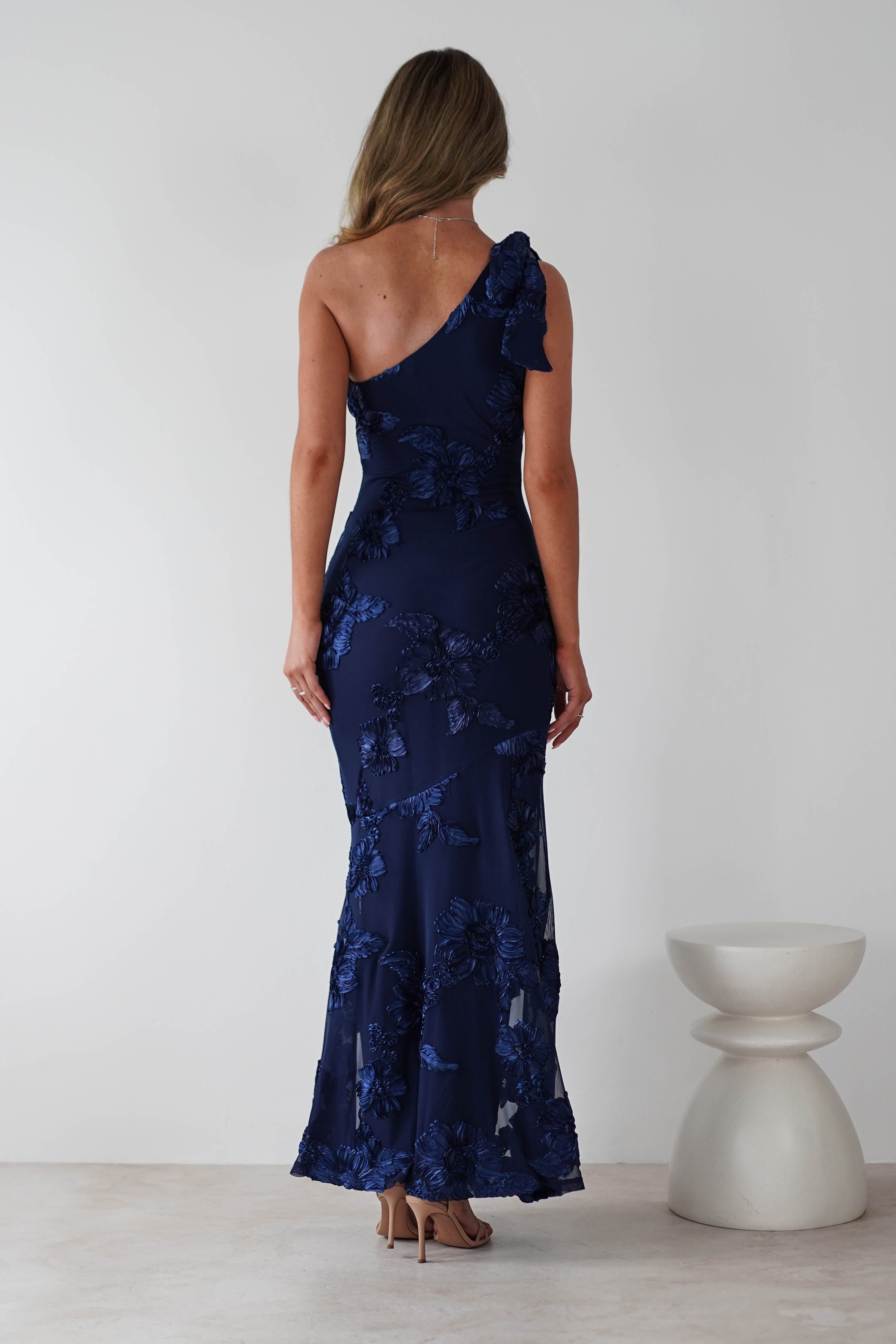 Thelma Floral Textured Maxi Dress | Navy | Oh Hello Clothing | S (8)