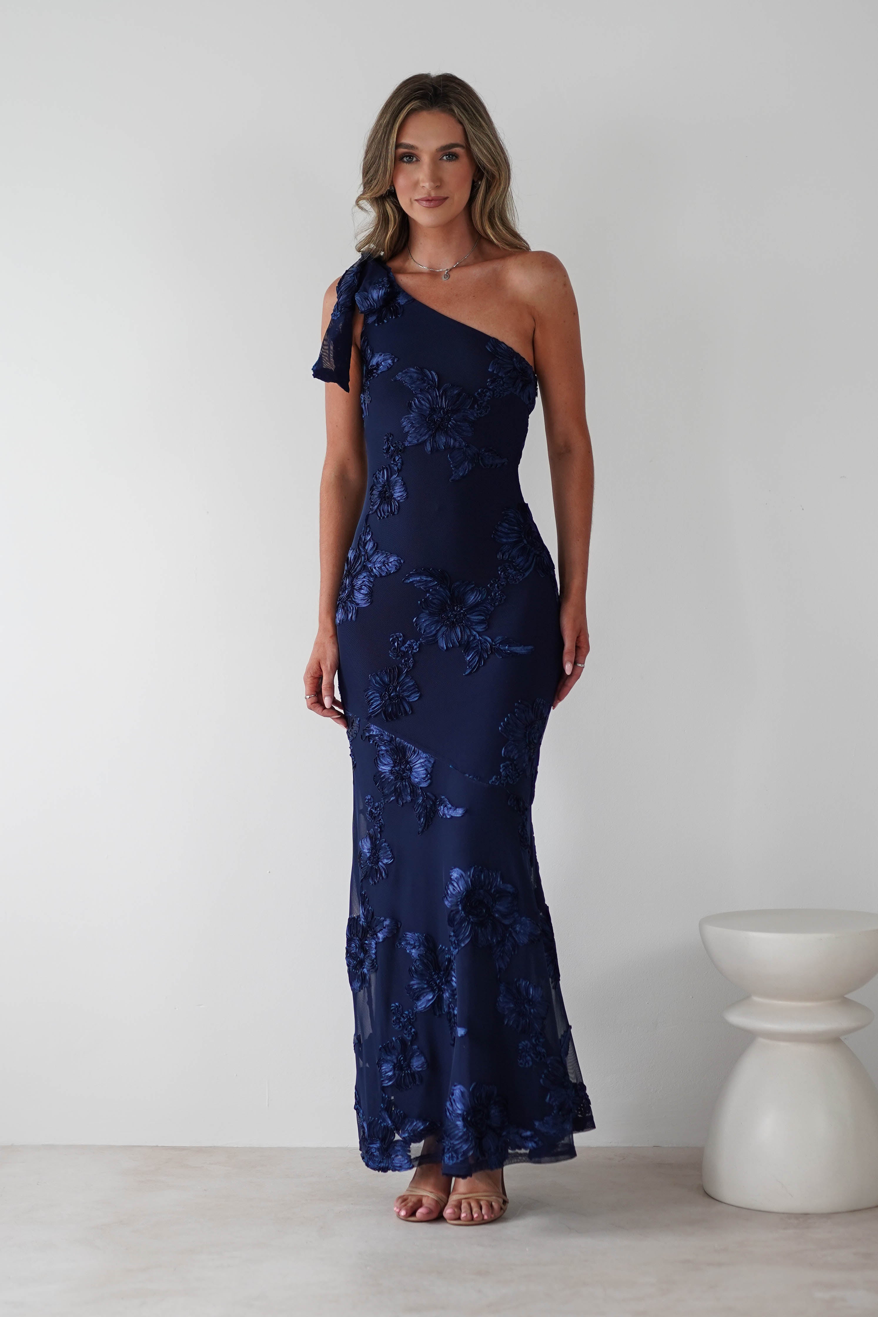 Thelma Floral Textured Maxi Dress | Navy | Oh Hello Clothing | S (8)