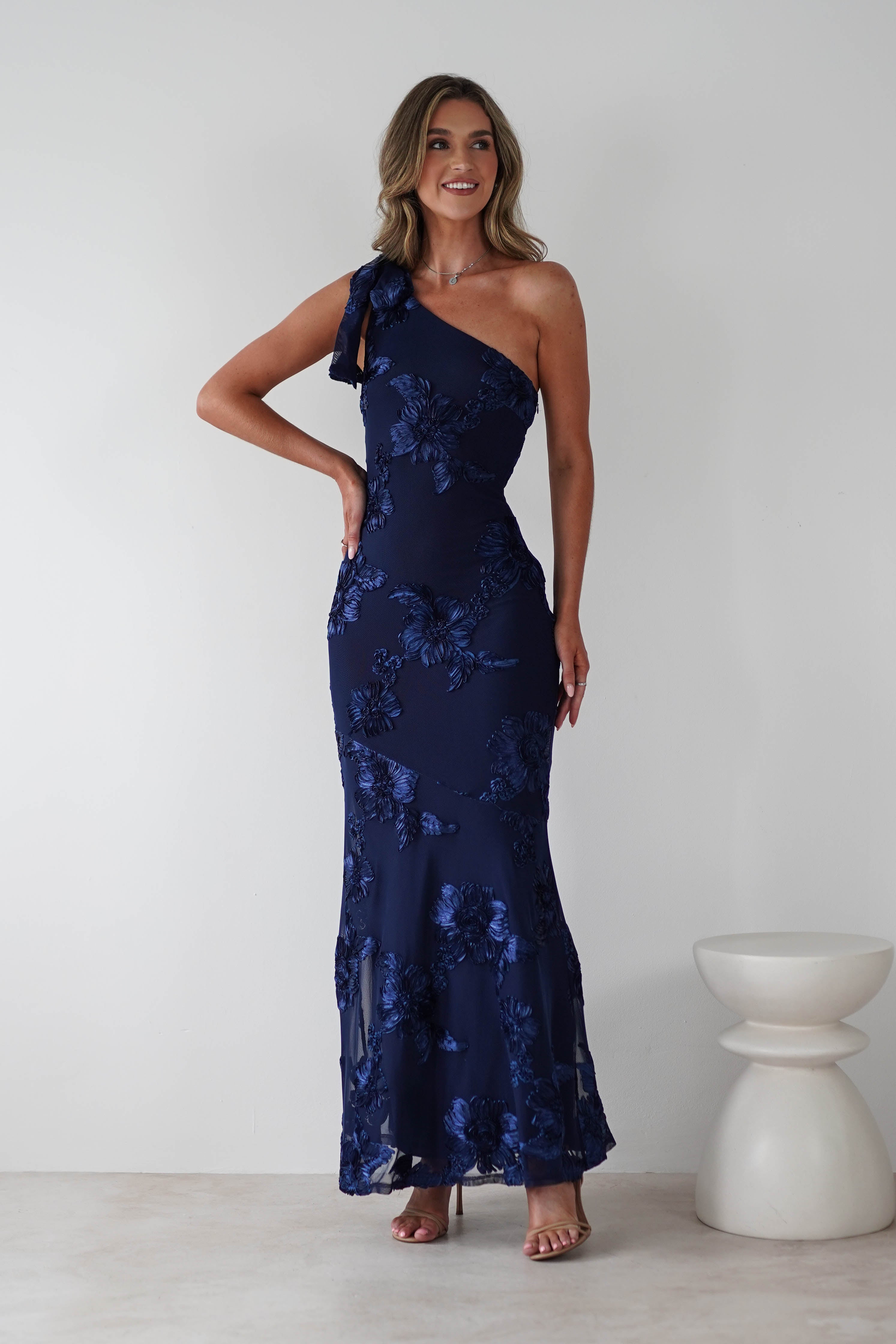 Thelma Floral Textured Maxi Dress | Navy | Oh Hello Clothing | S (8)