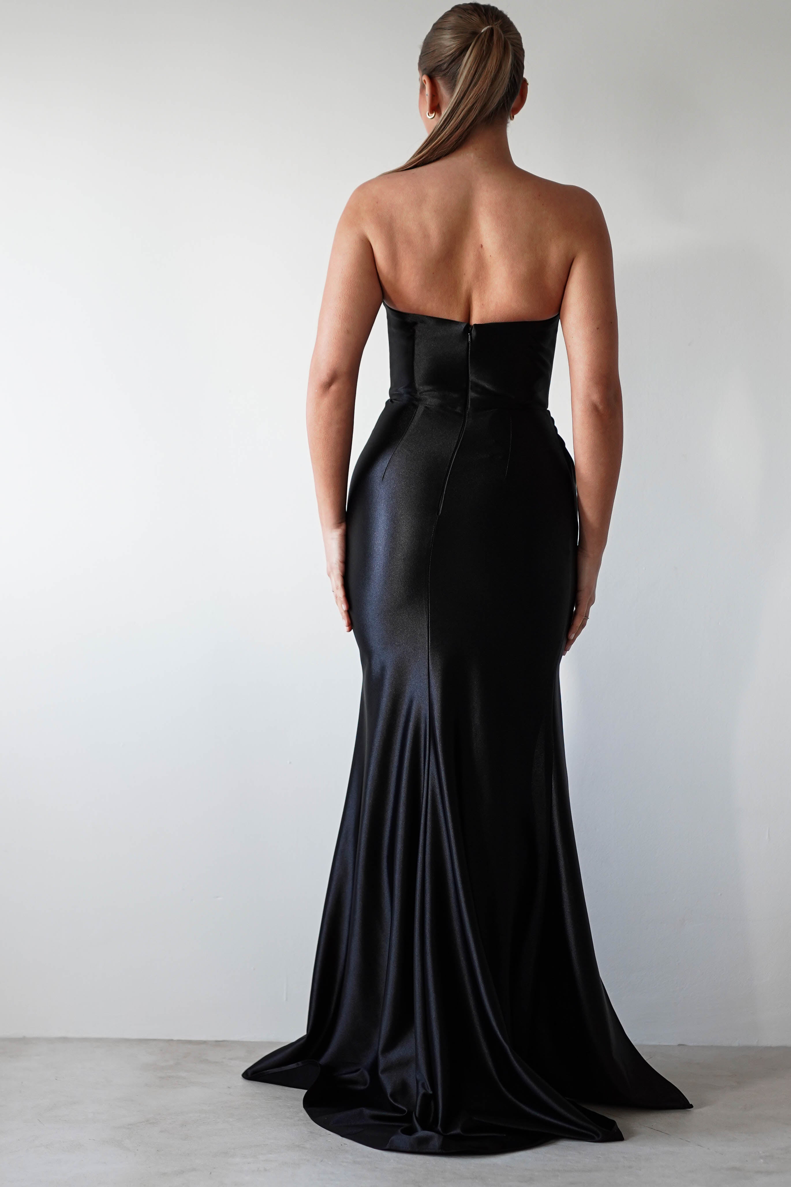 Venice Strapless Bodycon Gown | Black - Oh Hello Clothing
