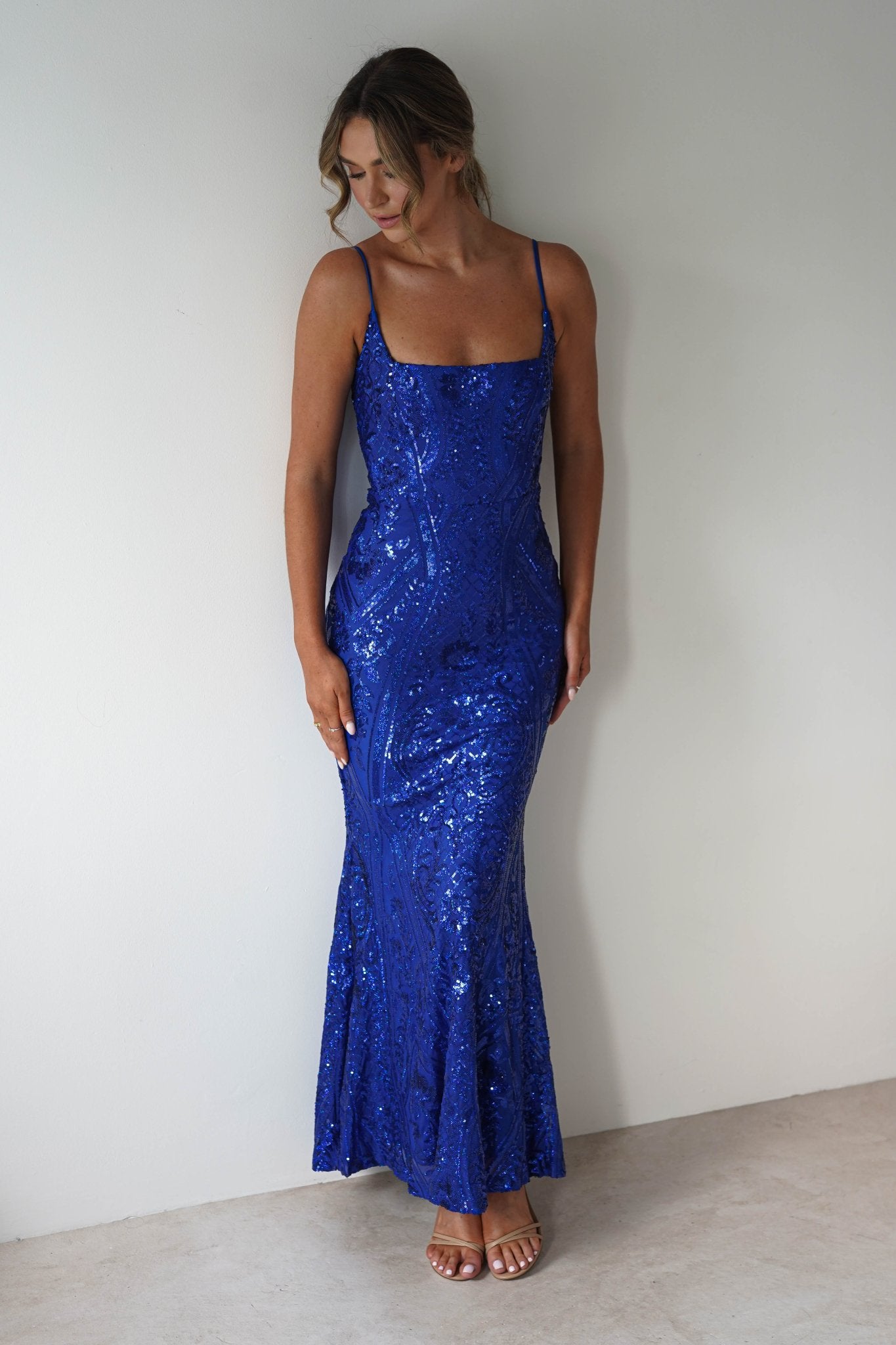 Zerlina Embellished Mermaid Maxi Dress | Royal Blue | Oh Hello Clothing | S (8)
