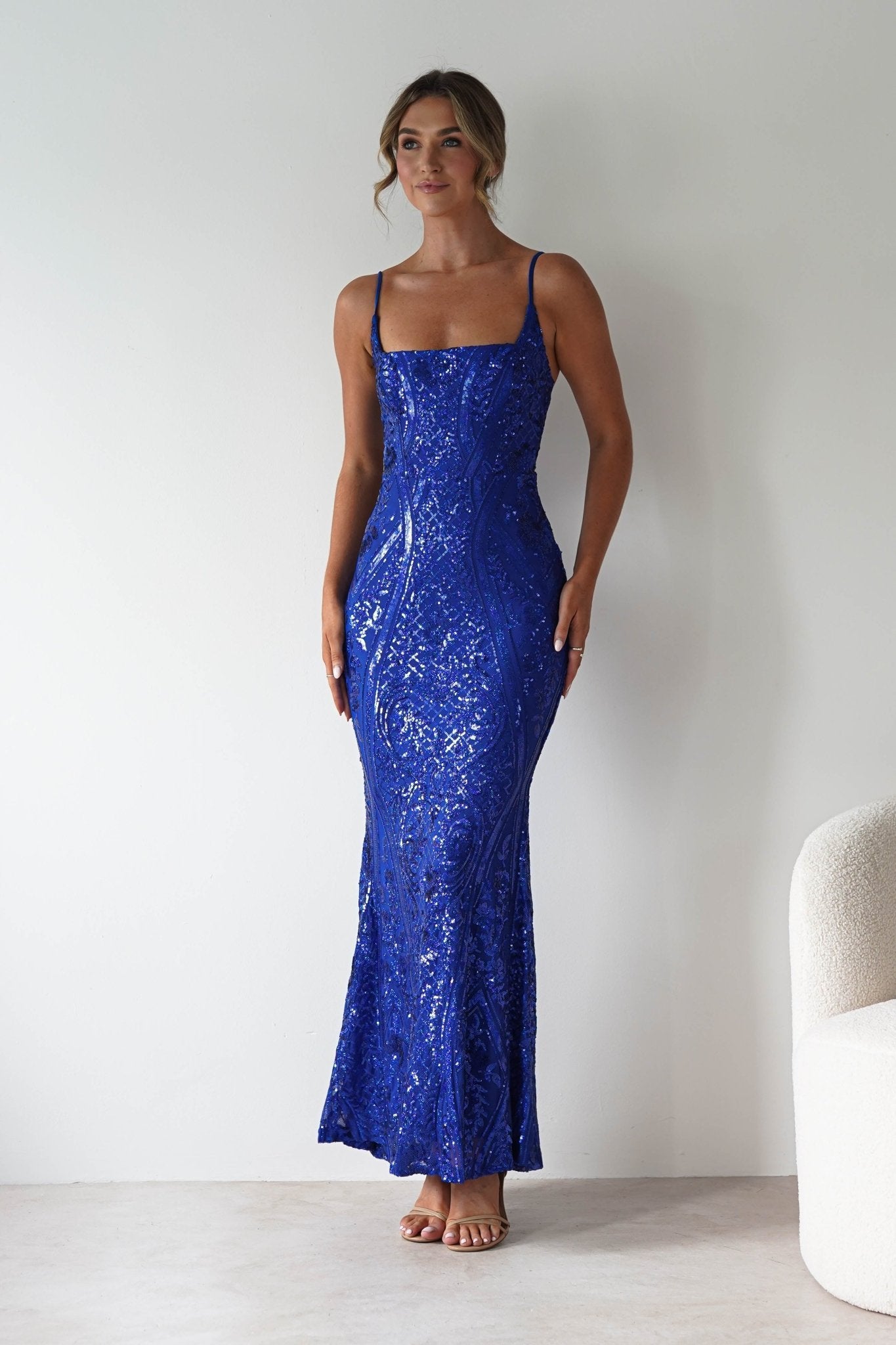 Zerlina Embellished Mermaid Maxi Dress | Royal Blue | Oh Hello Clothing | S (8)