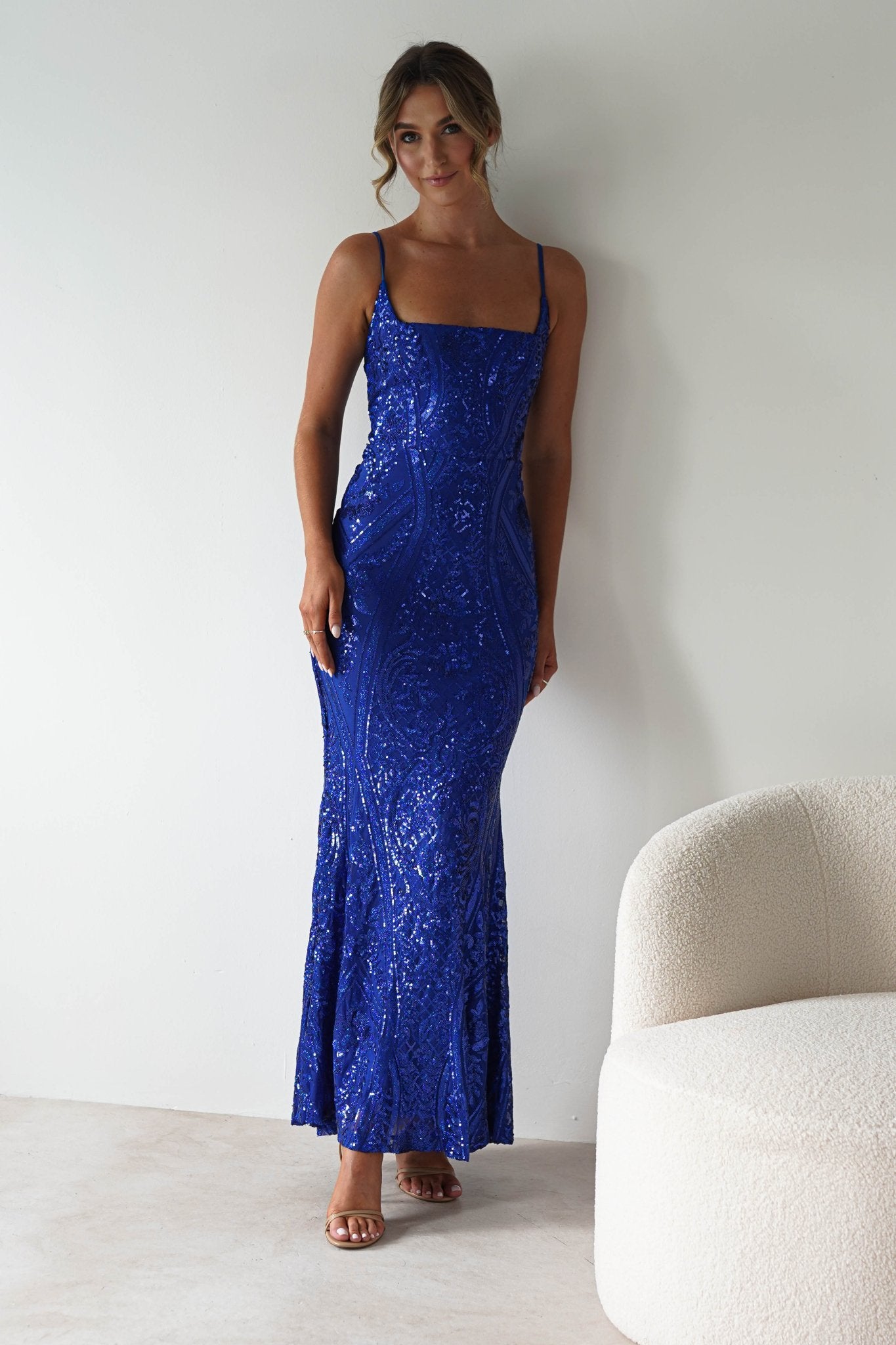 Zerlina Embellished Mermaid Maxi Dress | Royal Blue | Oh Hello Clothing | S (8)