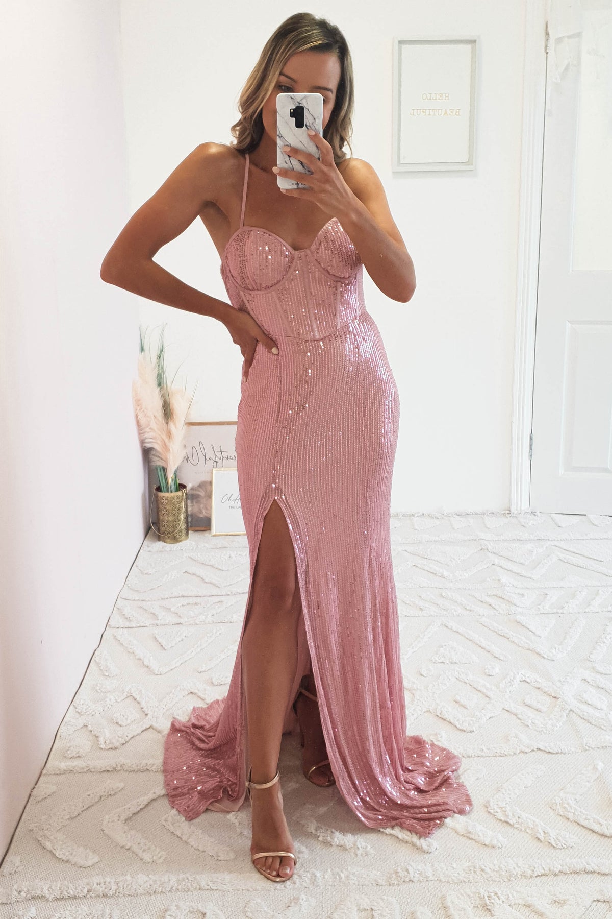 Elmiya Seqiun Gown | Blush-Oh Hello Clothing