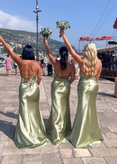 Love Silky Satin Gown | Sage Green-Oh Hello Clothing