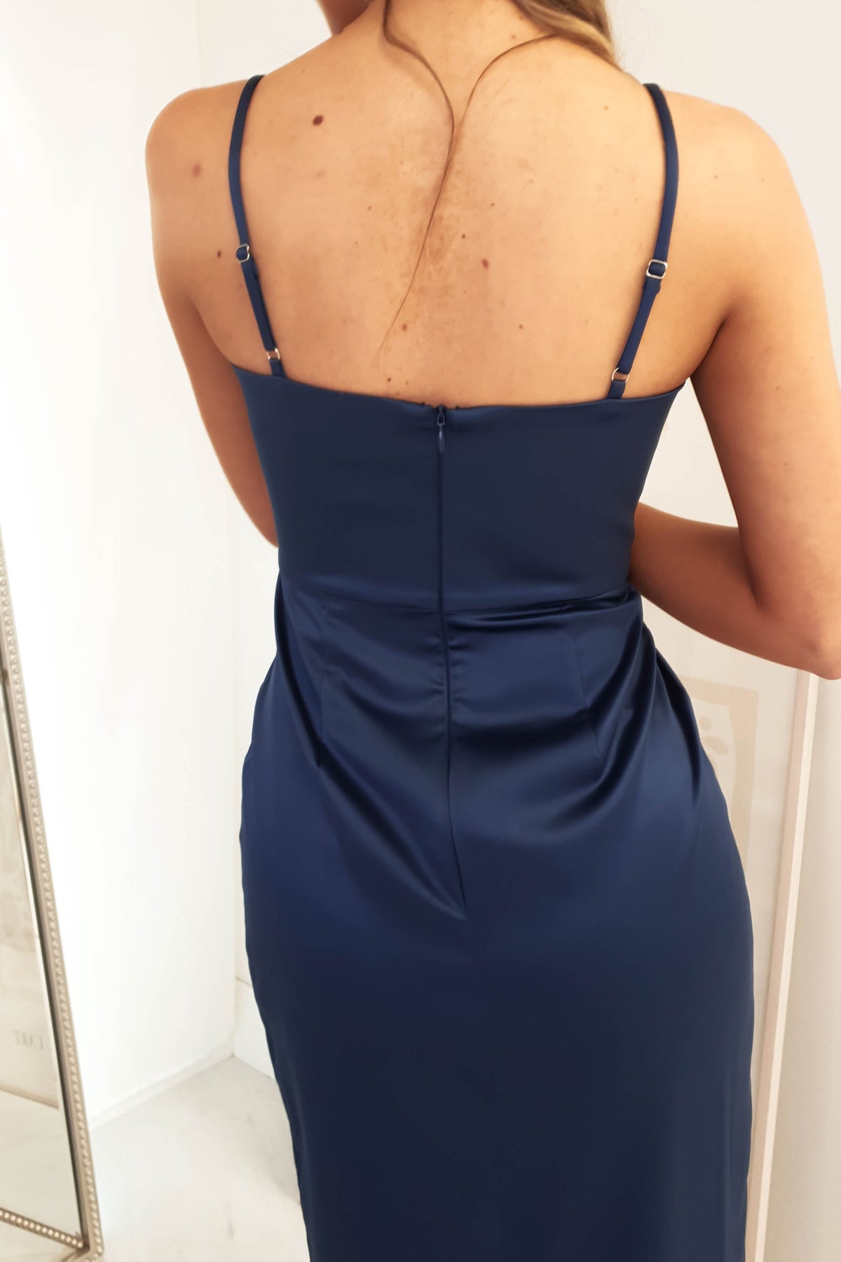Ravella Soft Satin Maxi Dress | Navy-Oh Hello Clothing
