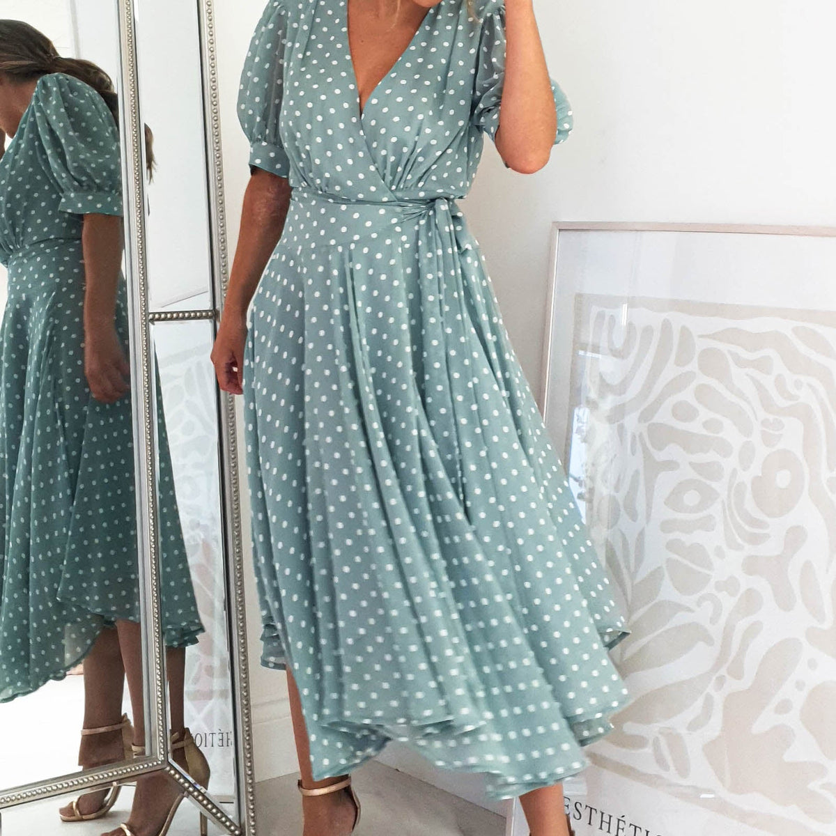 Andrea Polka Dot Midi Dress