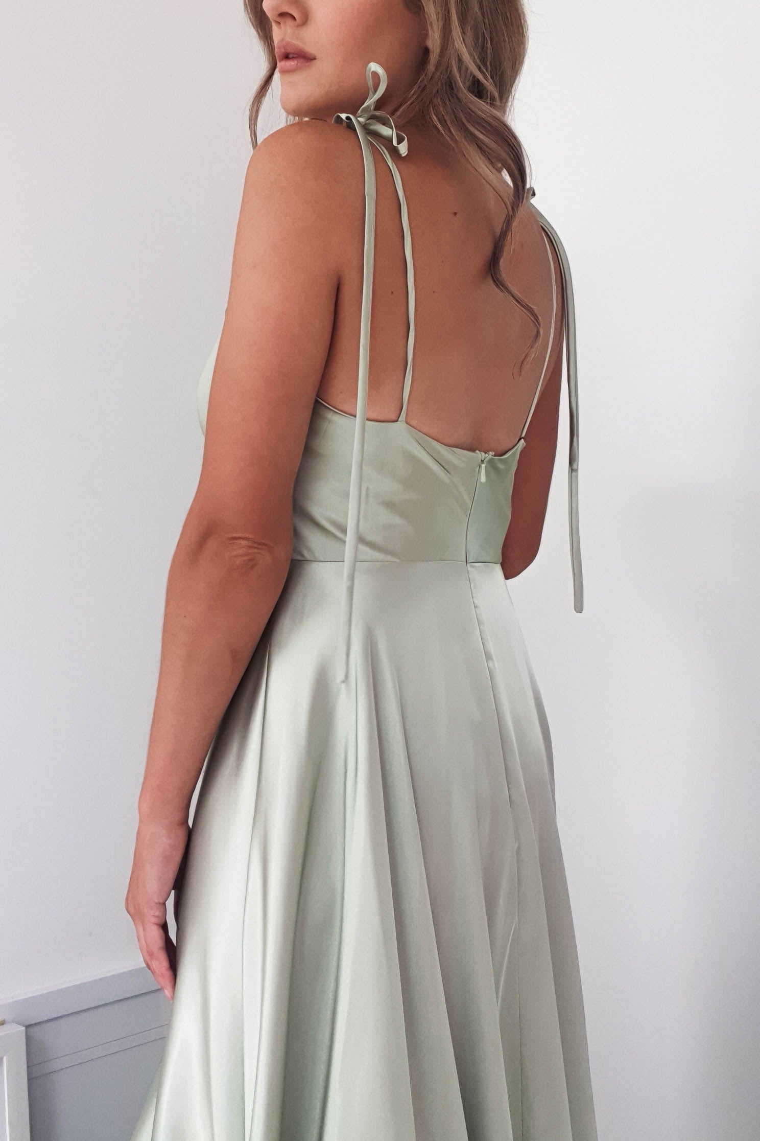 Anna Cowl Neckline Gown | Sage | Oh Hello Clothing | XS (6)