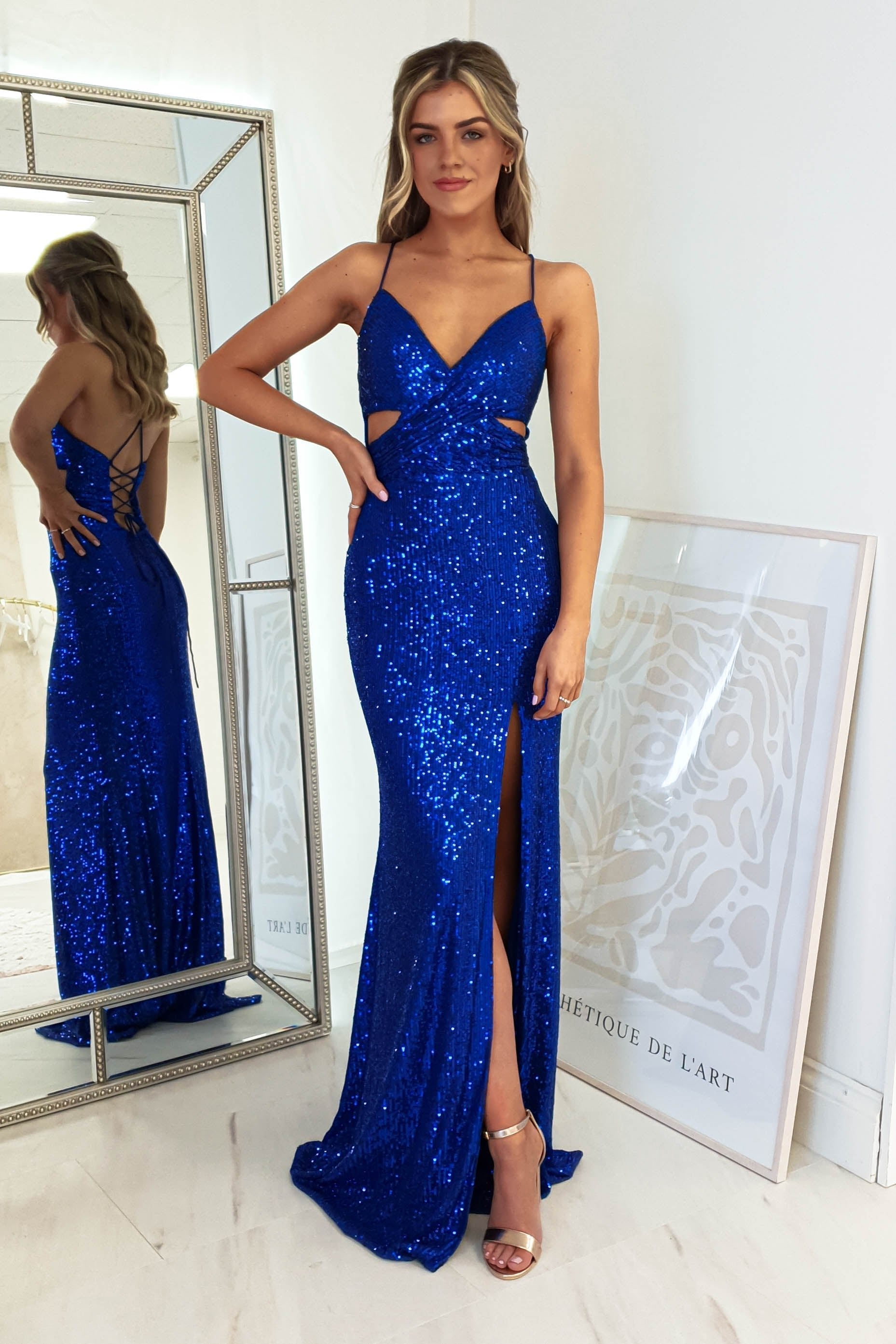 Apollo Bodycon Sequin Gown | Royal Blue | Oh Hello Clothing | XS (6)