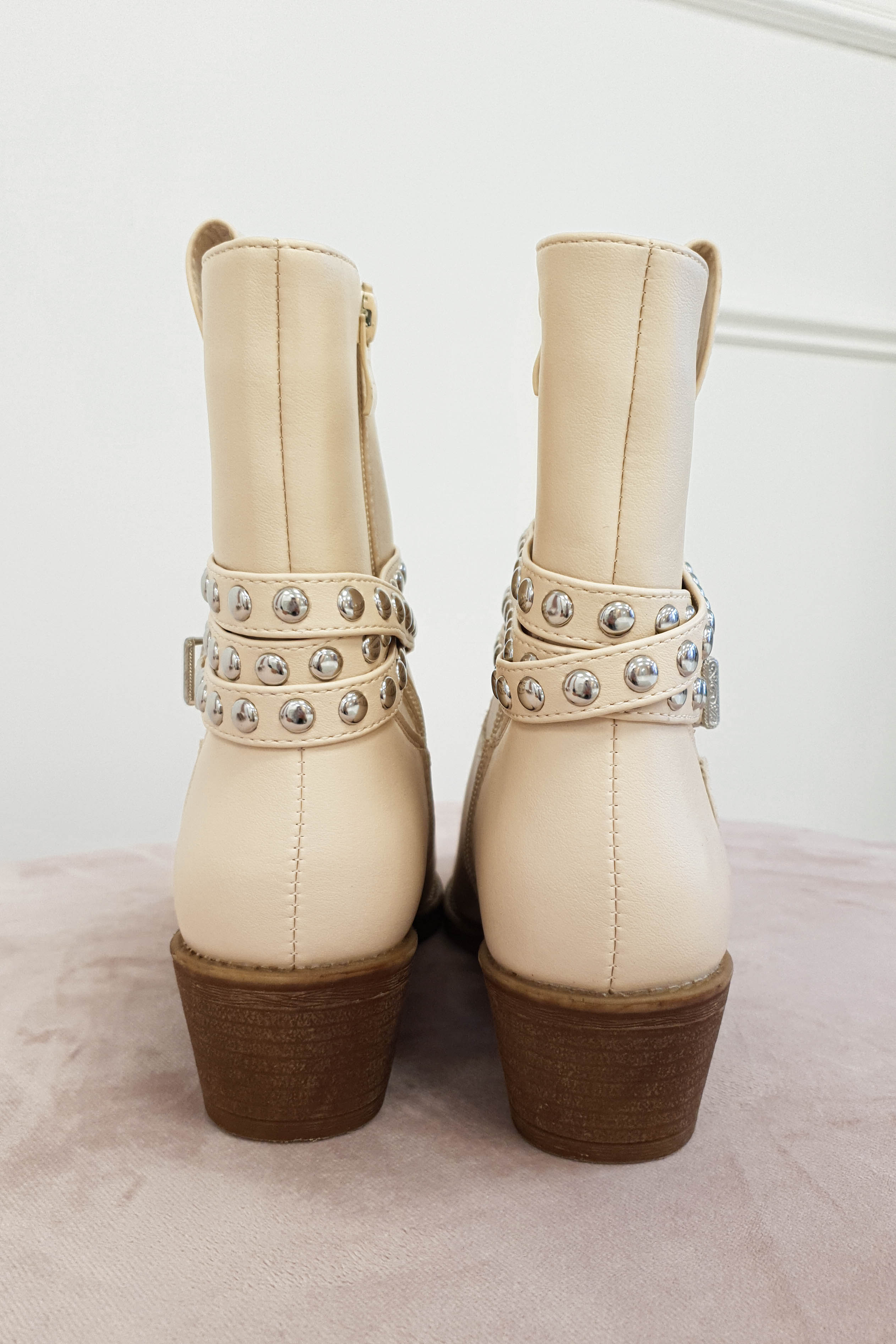 Elvie Ankle Boots | Cream | Oh Hello Clothing | 36
