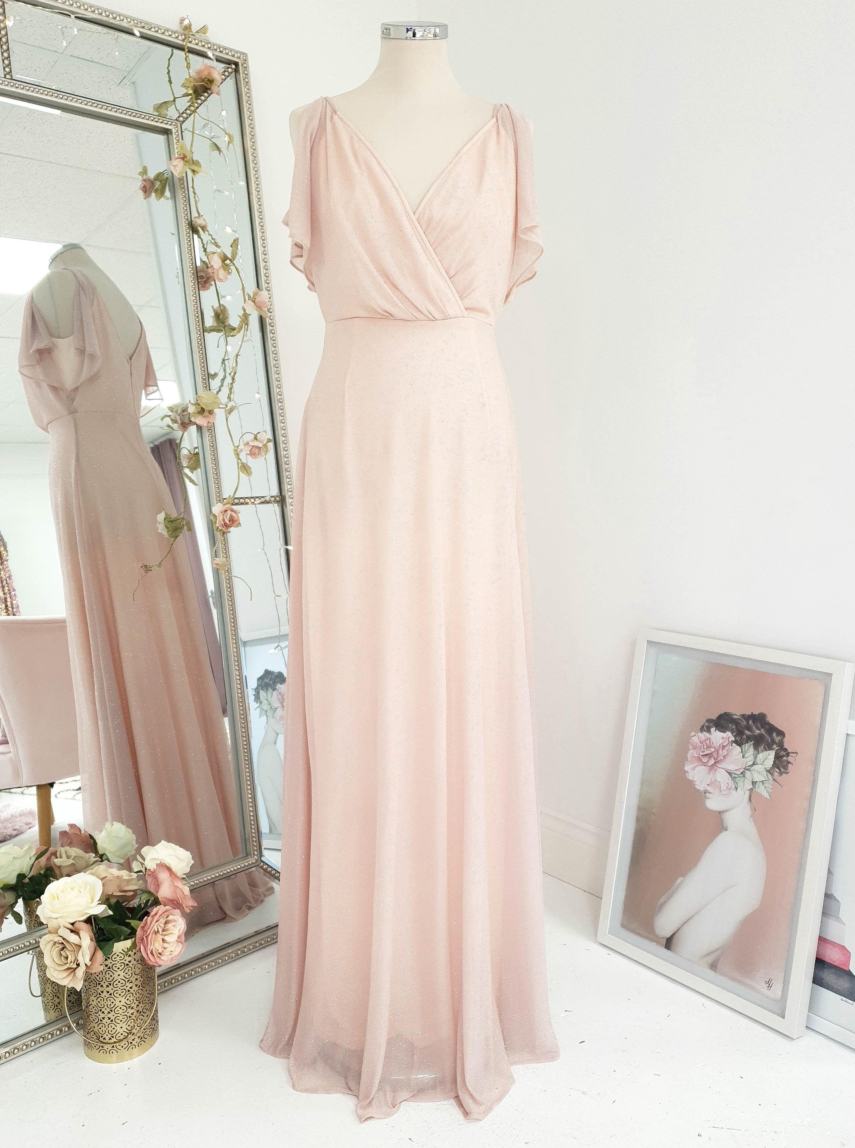 Lydia Maxi Dress Pink Glitter | Oh Hello Clothing | S (8)