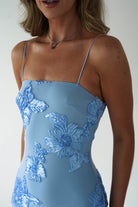 Alvana Floral Appliqué Maxi Dress Blue | Wedding Guest Dress | Maxi | Oh Hello Clothing