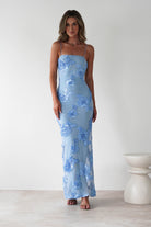 Alvana Floral Appliqué Maxi Dress Blue | Wedding Guest Dress | Maxi | Oh Hello Clothing