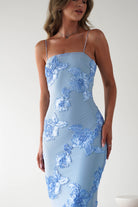 Alvana Floral Appliqué Maxi Dress Blue | Wedding Guest Dress | Maxi | Oh Hello Clothing