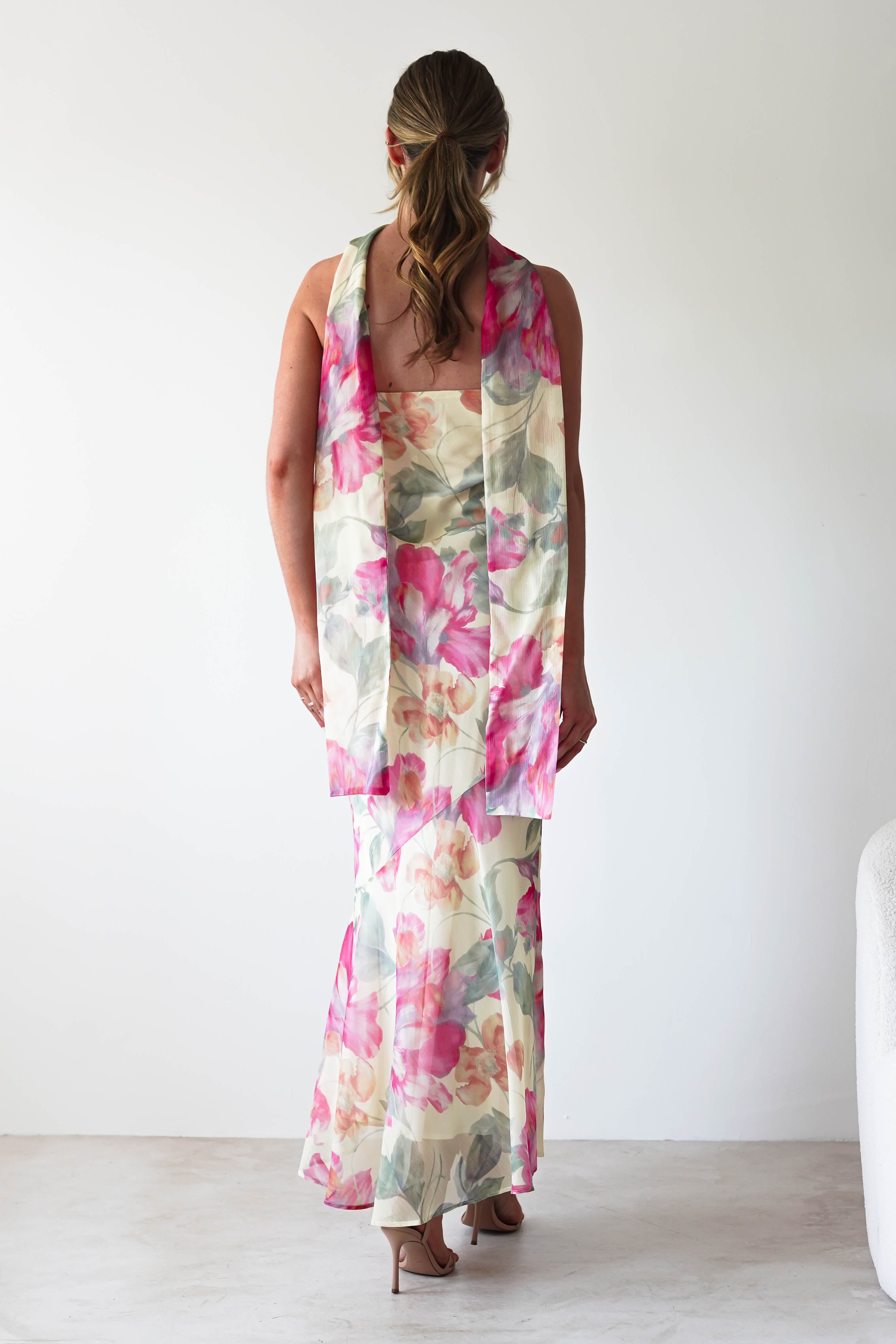Charlene Floral Chiffon Maxi Dress | Yellow Print | Oh Hello Clothing | S (8)