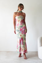 Charlene Floral Chiffon Maxi Dress Yellow Print | Wedding Guest Dress | Maxi | Chiffon | Oh Hello Clothing