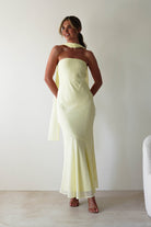 Carli Strapless Chiffon Maxi Dress Yellow | Wedding Guest Dress | Maxi | Chiffon | Oh Hello Clothing
