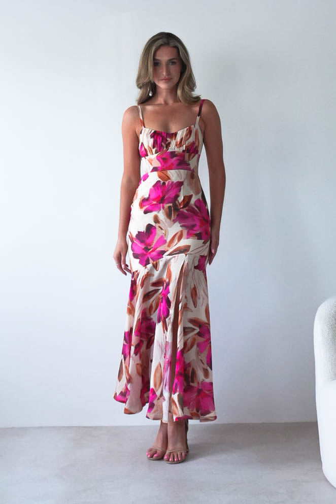 Amari Floral Print Midaxi Dress | Mixed Print