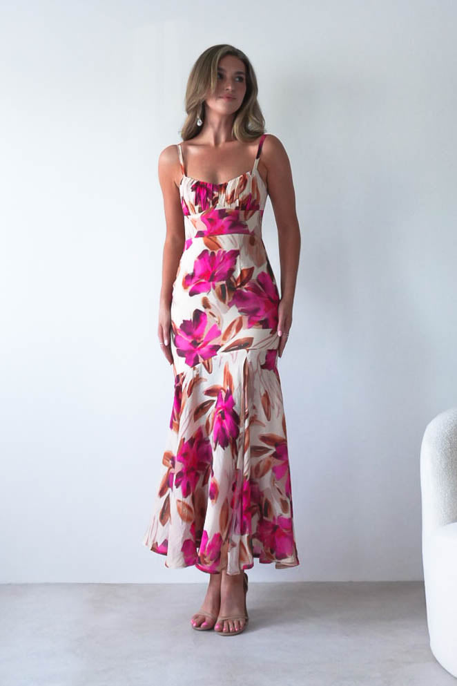 Amari Floral Print Midaxi Dress | Mixed Print