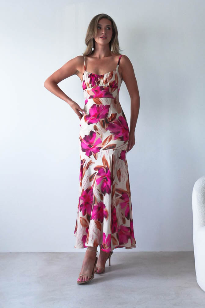 Amari Floral Print Midaxi Dress | Mixed Print