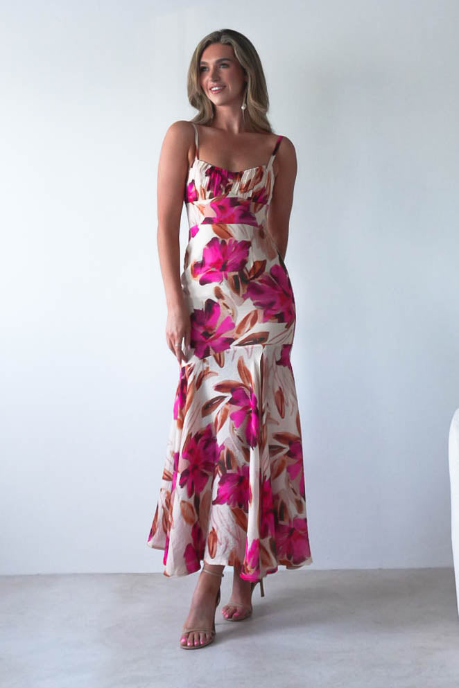Amari Floral Print Midaxi Dress | Mixed Print