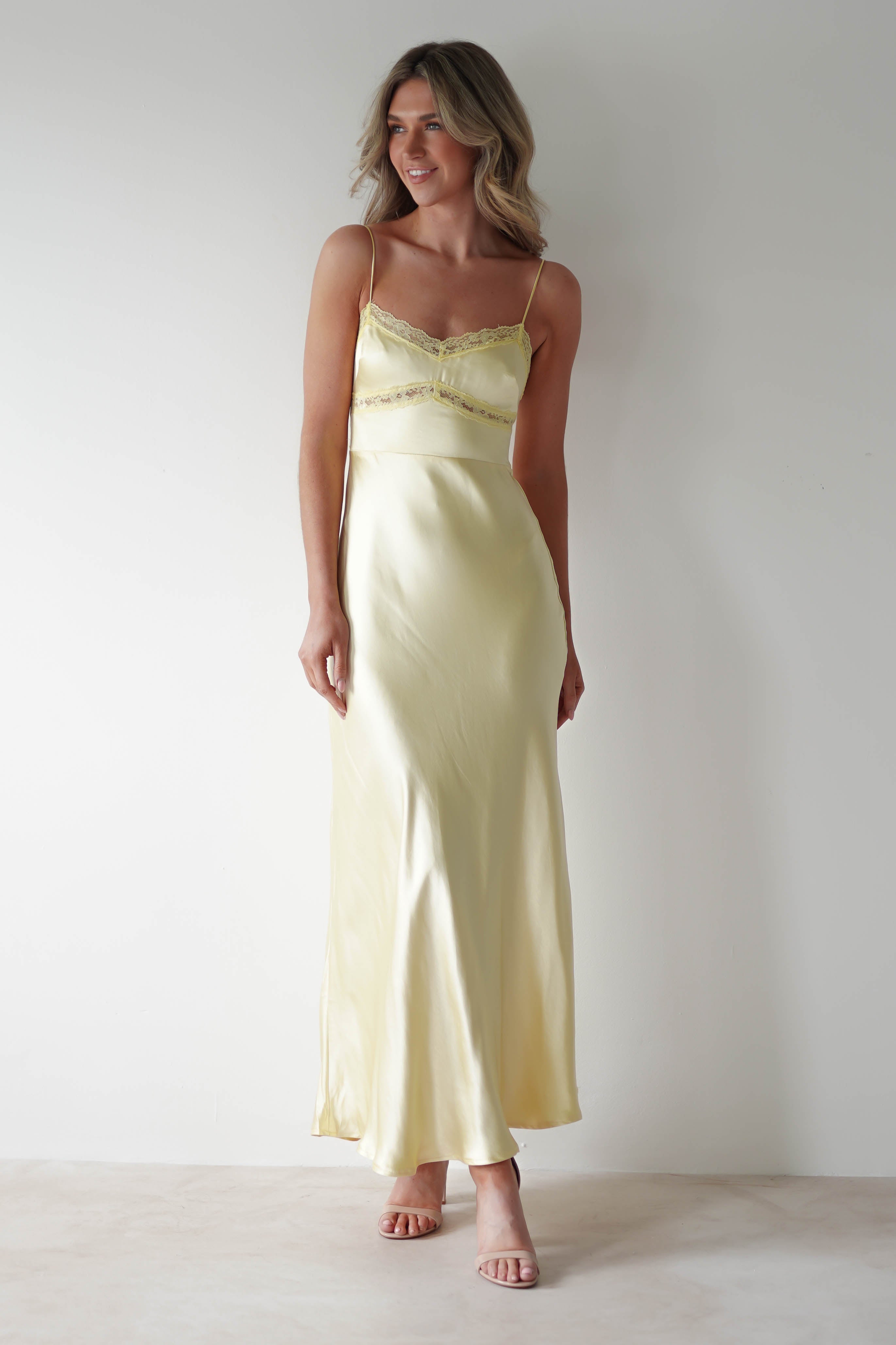 Sophia Soft Lace Maxi Dress | Butter Yellow