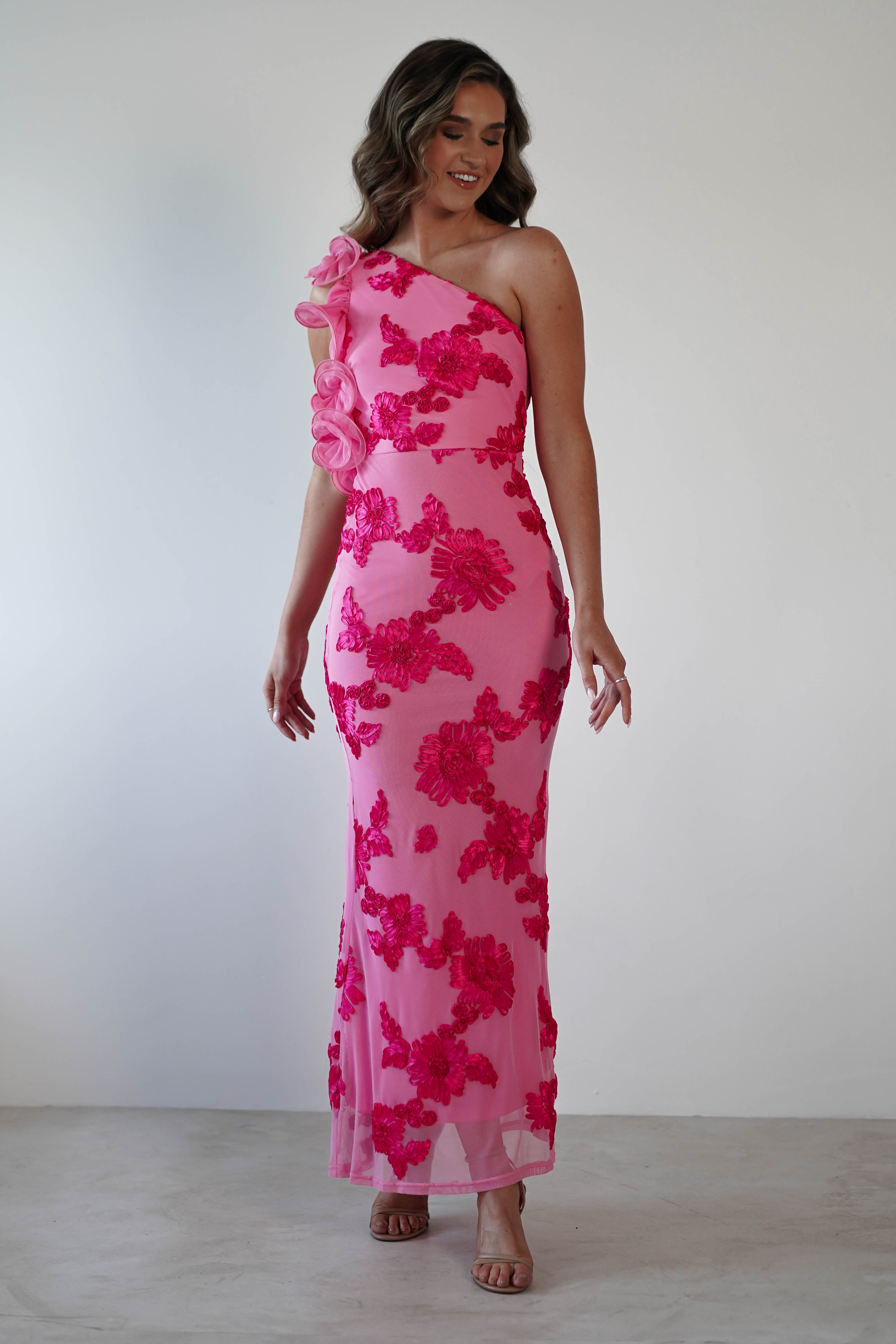 Sydney Bodycon Maxi Dress | Pink Print