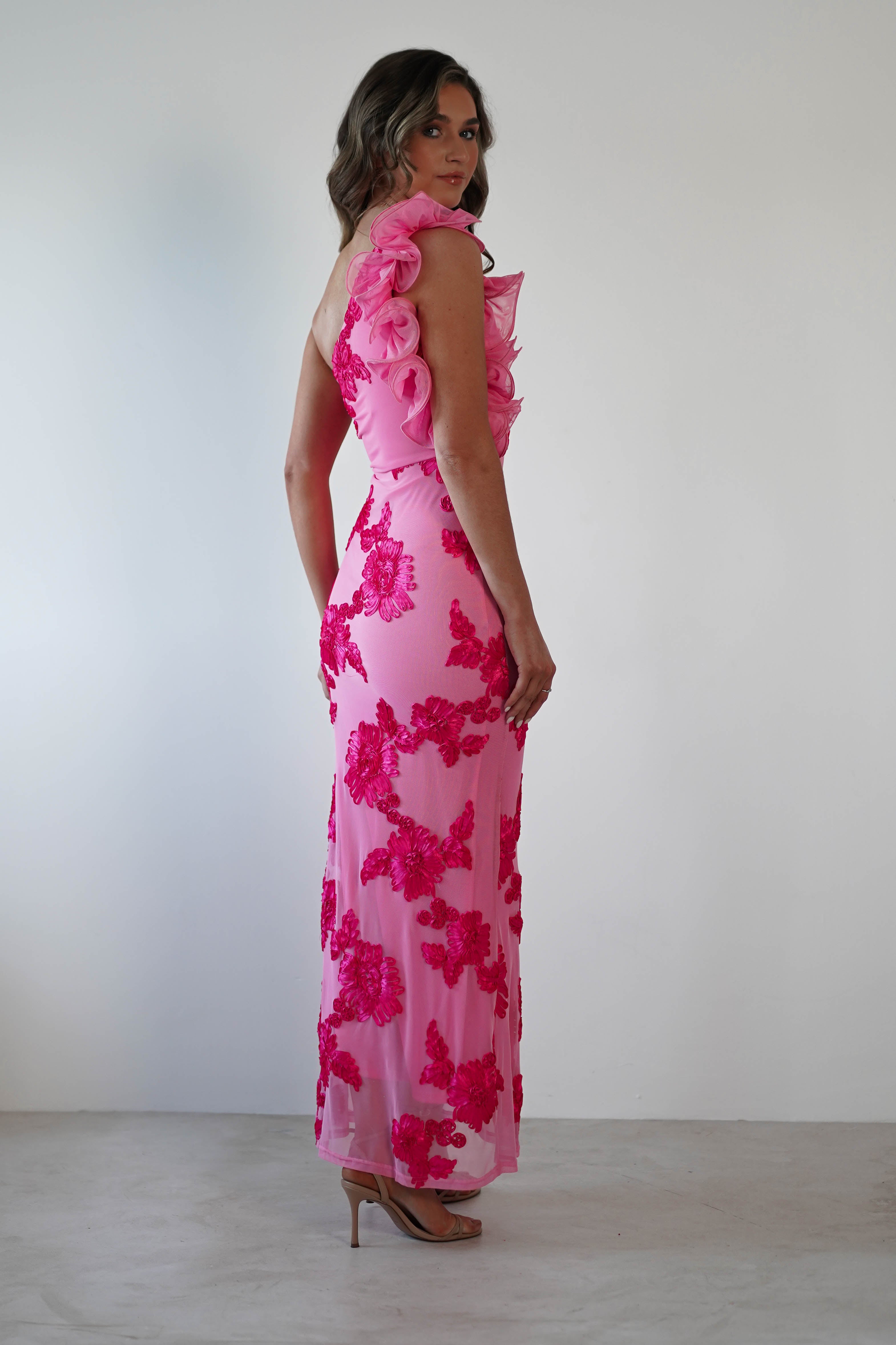 Sydney Bodycon Maxi Dress | Pink Print