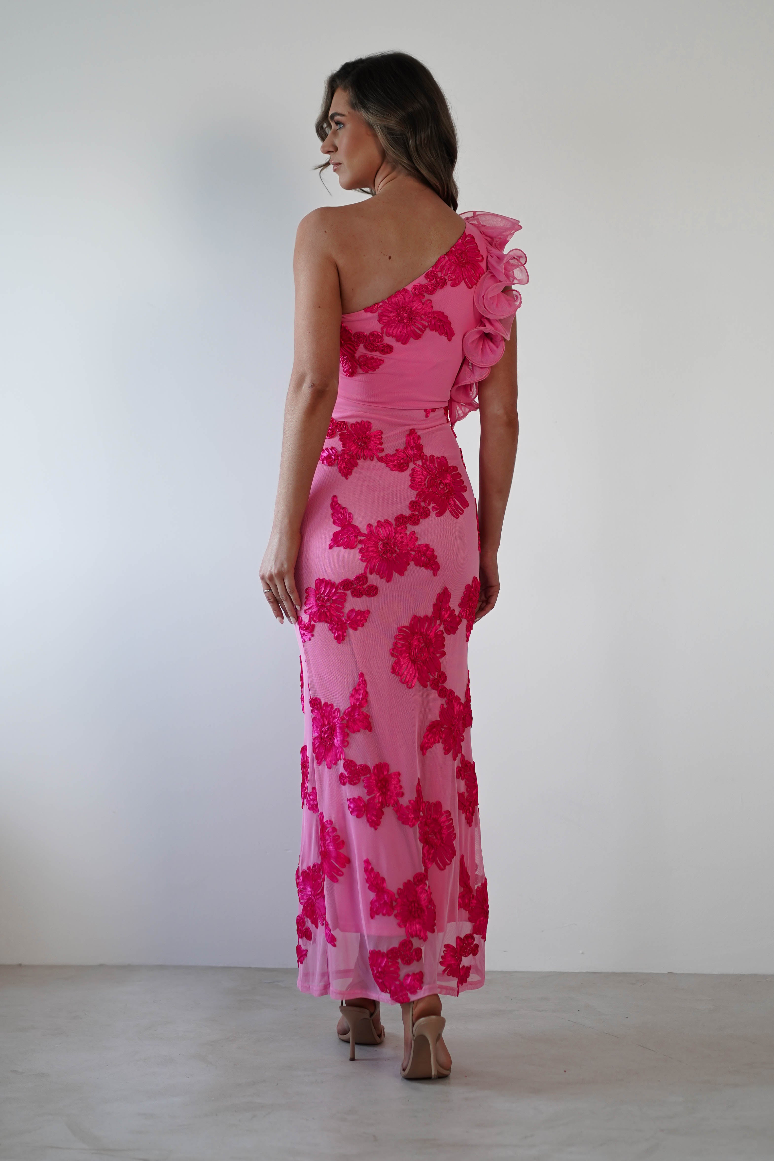 Sydney Bodycon Maxi Dress | Pink Print