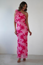 Sydney Bodycon Maxi Dress Pink Print | Wedding Guest Dress | Bodycon | Maxi | Oh Hello Clothing