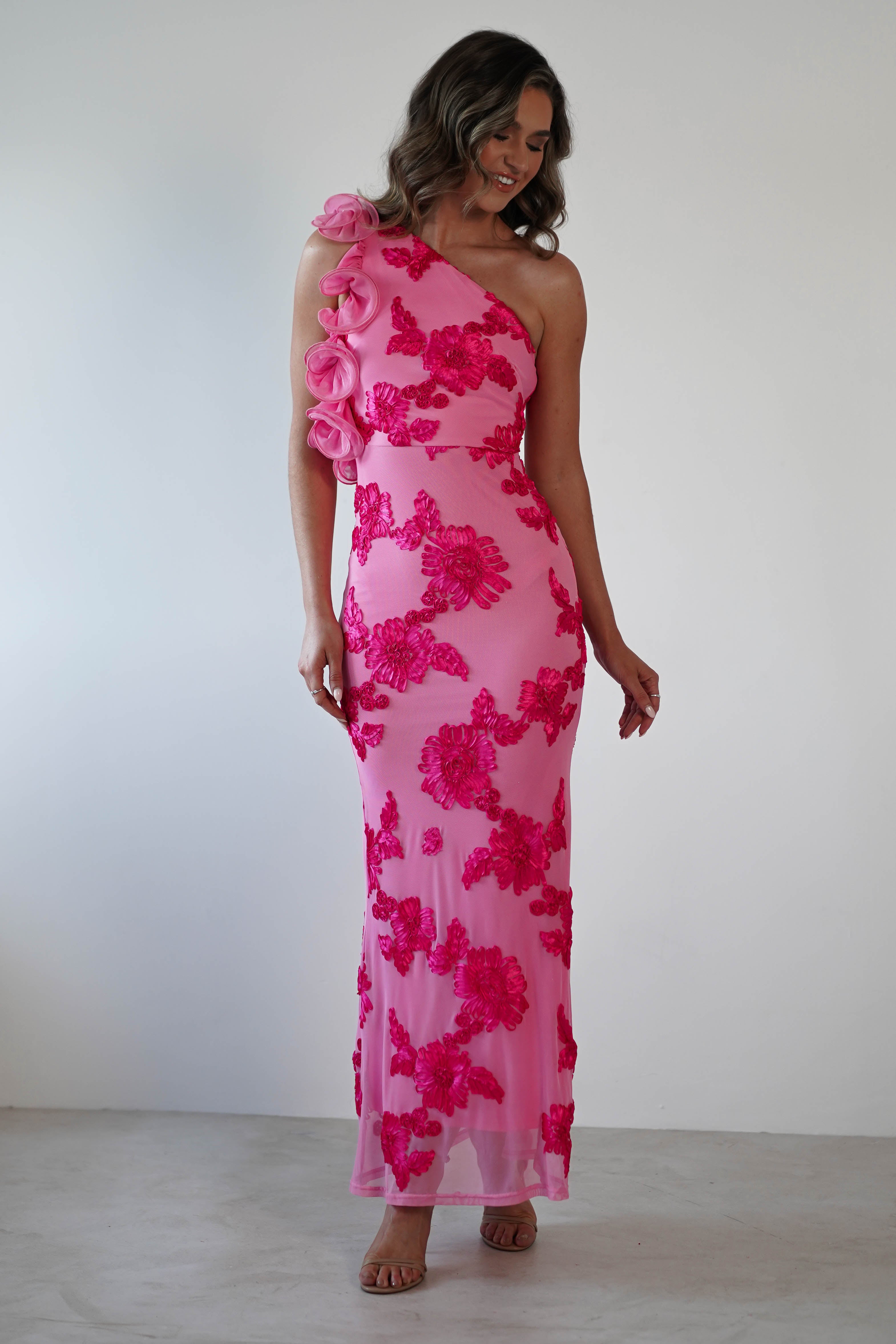 Sydney Bodycon Maxi Dress | Pink Print