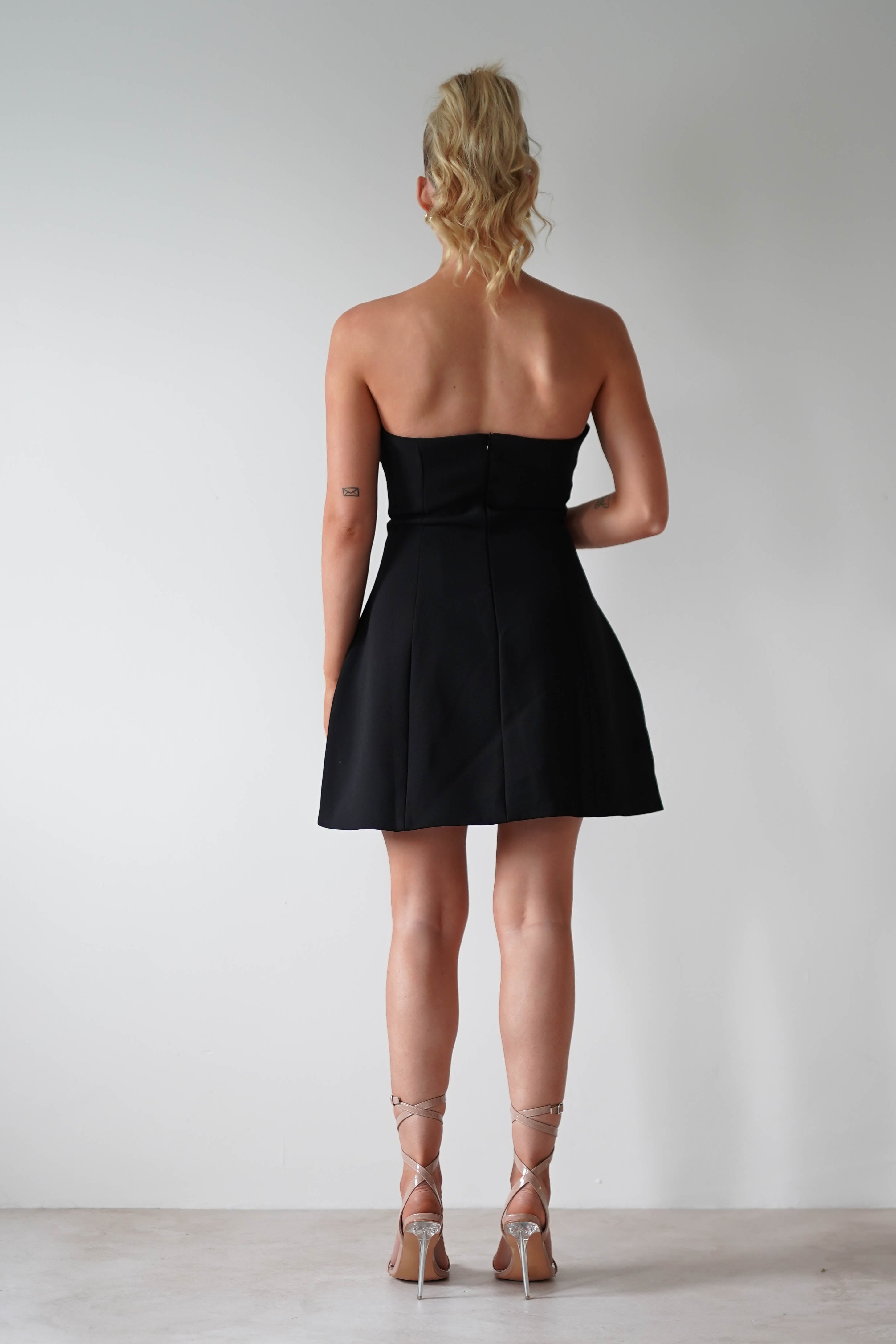 Miley Structured Mini Dress | Black