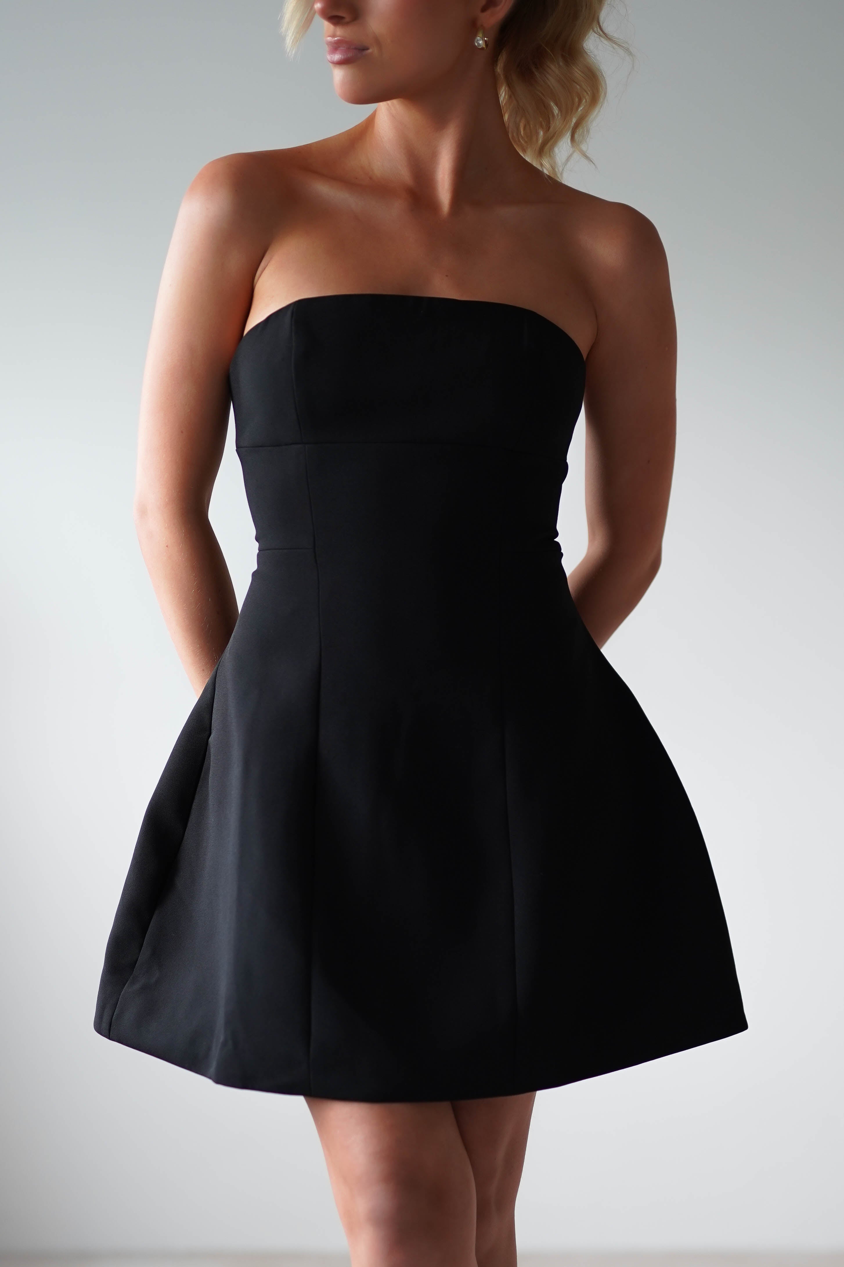 Miley Structured Mini Dress | Black