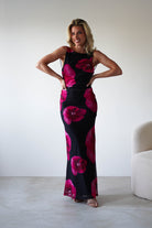Nakita Mesh Floral Print Maxi Dress Black | Wedding Guest Dress | Maxi | Mesh | Oh Hello Clothing