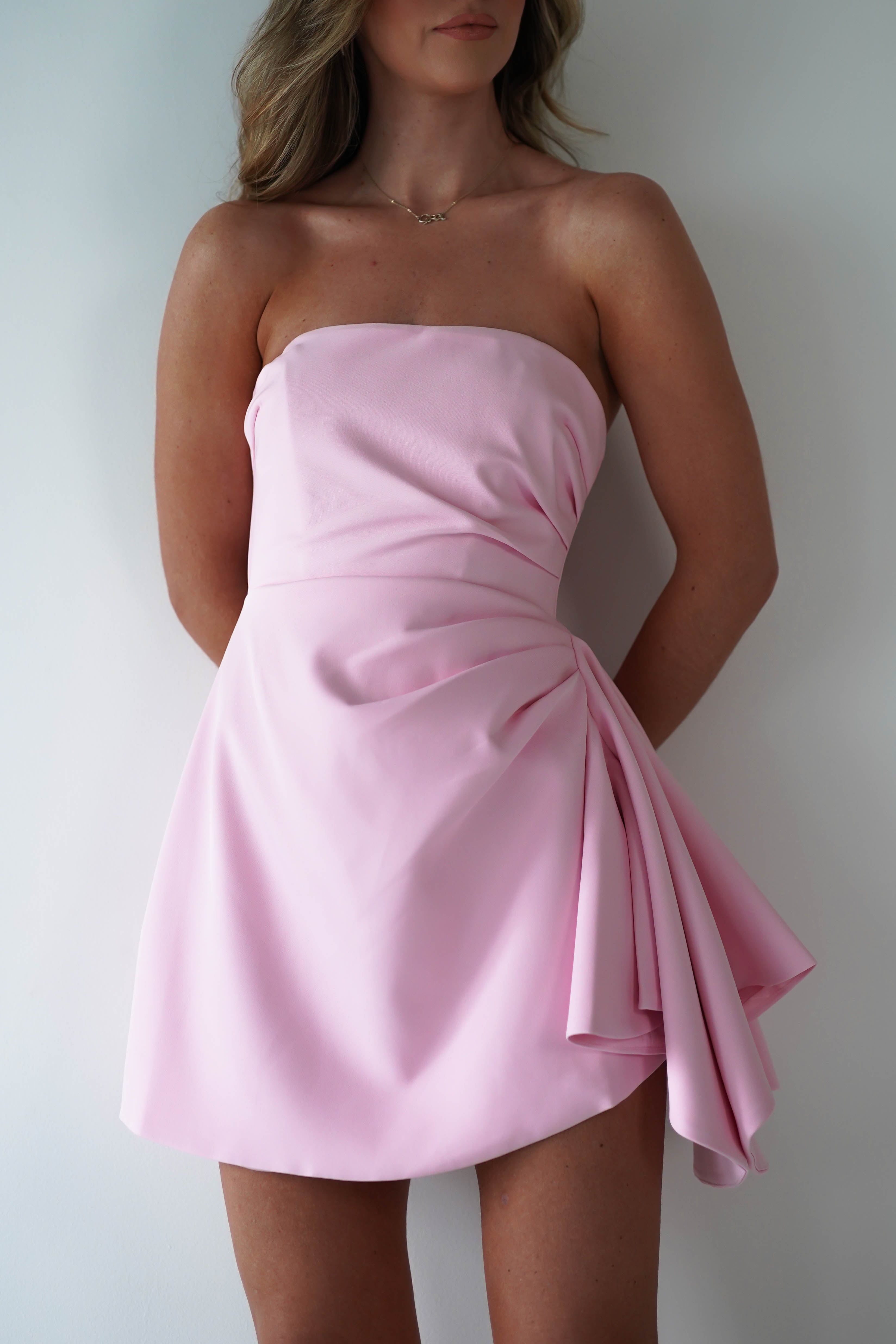 Quinta Strapless Mini Dress | Pink