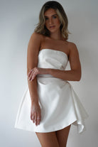 Quinta Strapless Mini Dress | White | Graduation | Bride To Be Hen Dress | Oh Hello Clothing