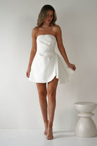 Quinta Strapless Mini Dress | White | Graduation | Bride To Be Hen Dress | Oh Hello Clothing