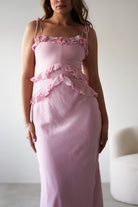 Faith Ruffle Cotton Maxi Dress Pink | Wedding Guest Dress | Maxi | Oh Hello Clothing