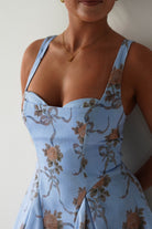 Mariel Floral Print Mini Skater Dress Blue | Wedding Guest Dress | Skater | Oh Hello Clothing