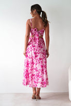 Maisie Floral Skater Maxi Dress Pink | Wedding Guest Dress | Maxi | Skater | Oh Hello Clothing