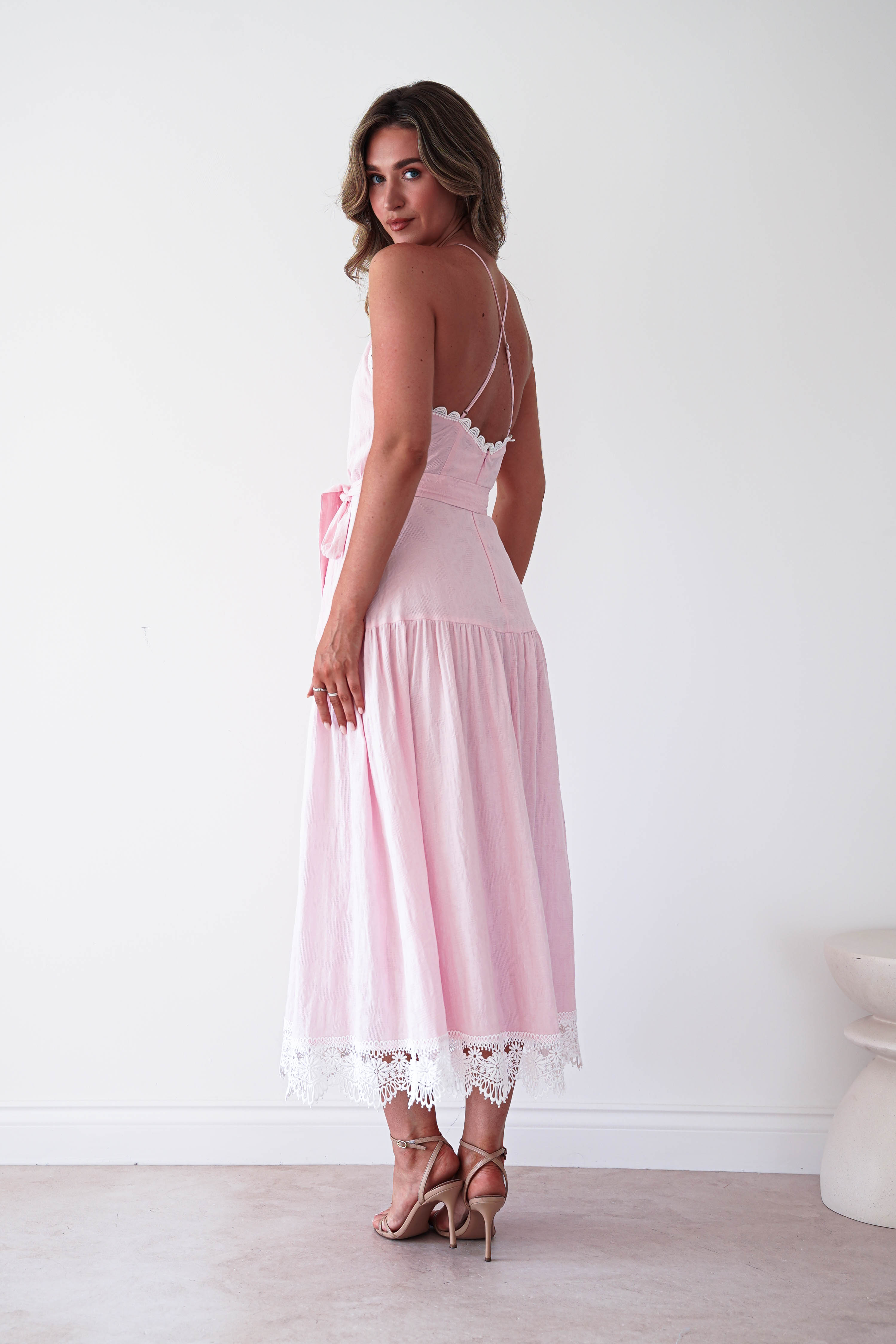 Oh Hello Clothing Dresses > Prom Dresses 1 *DONE 65128D PINK LACE TRIM