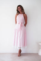 Oh Hello Clothing Dresses > Prom Dresses 1 *DONE 65128D PINK LACE TRIM