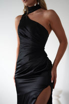 Aletta Soft Satin Maxi Gown | Black | Debs & Prom | Formal Gown | Oh Hello Clothing