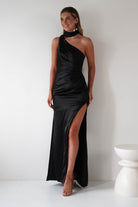 Aletta Soft Satin Maxi Gown | Black | Debs & Prom | Formal Gown | Oh Hello Clothing