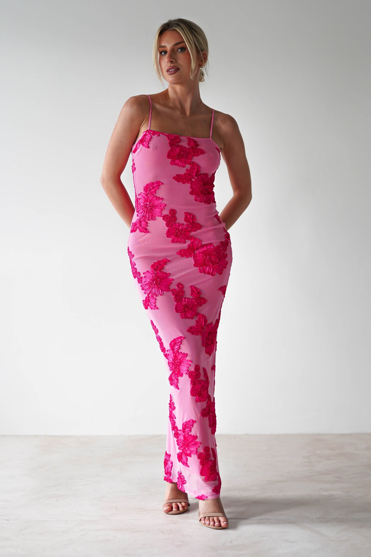 chinese dress ladies TAMRA STRAPLESS FIT AND FLARE WITH SIDE SPLIT MAXI DRESS