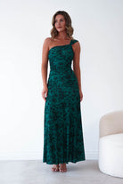 Oh Hello Clothing Women > Clothing > Dresses 1*DONE-ALBARAN- ALL ONE SIZE-Emerald Floral Ruched Maxi Skirt