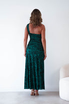 Oh Hello Clothing Women > Clothing > Dresses 1*DONE-ALBARAN- ALL ONE SIZE-Emerald Floral Ruched Maxi Skirt