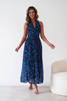 Oh Hello Clothing Women > Clothing > Dresses 1*DONE-ALBARAN- ALL ONE SIZE-Navy halter neck dress