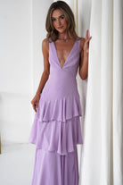 Andalusia Ruffle Maxi Dress Lilac | Wedding Guest Dress | Maxi | Oh Hello Clothing
