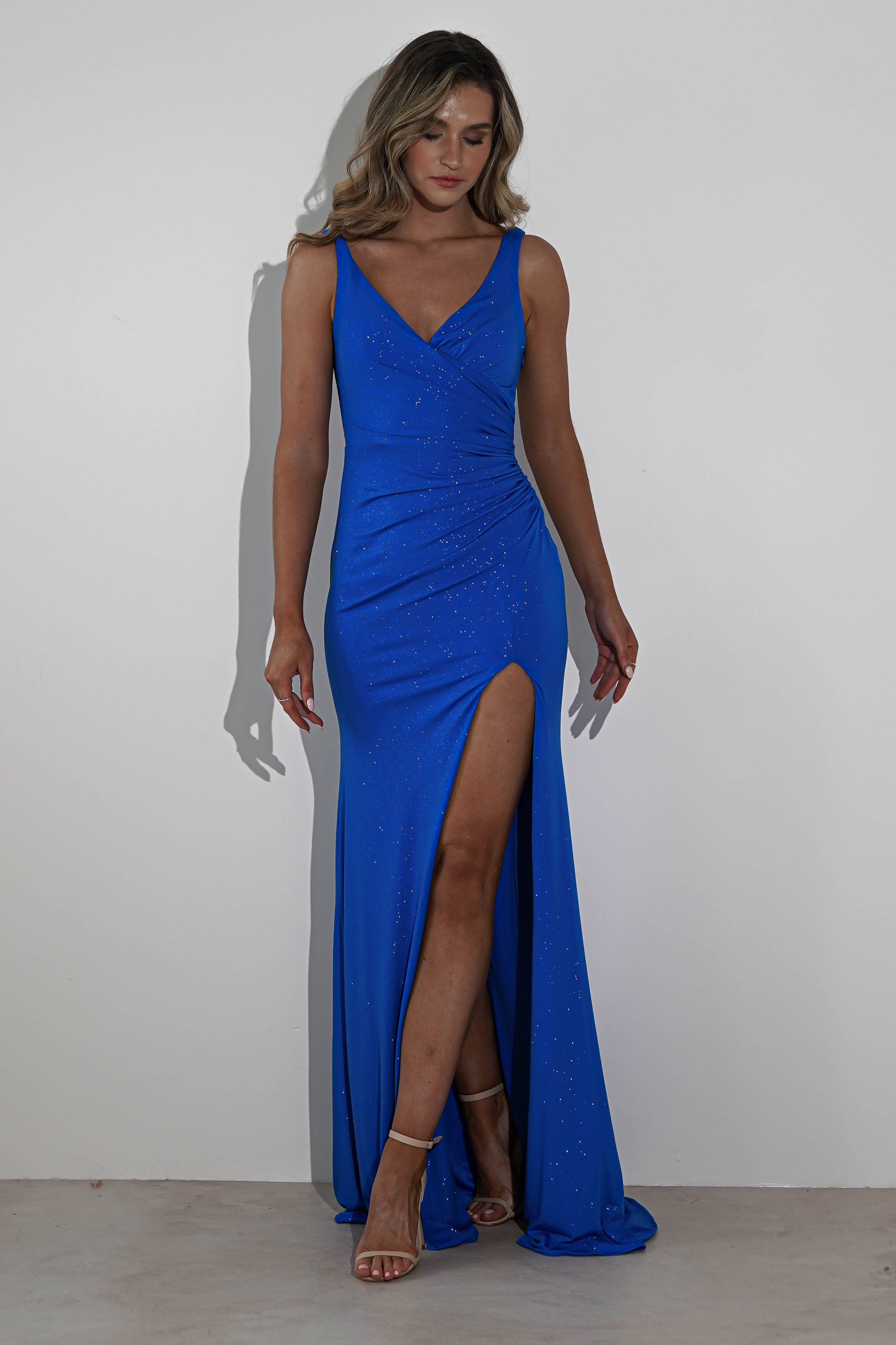 Kaytee Glitter Bodycon Gown | Royal